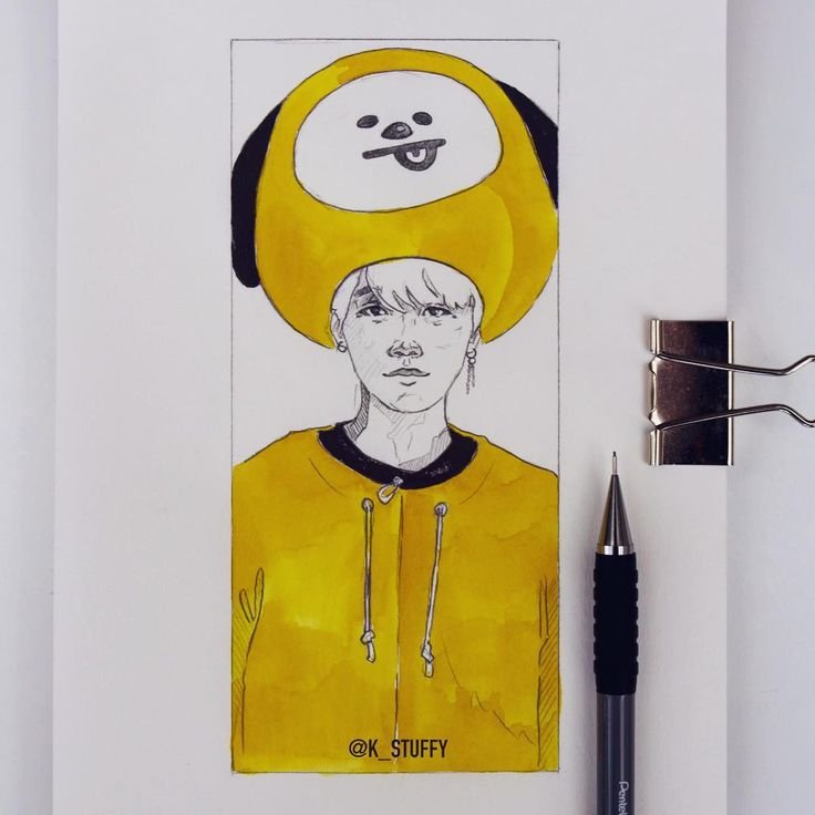 Лёгкие рисунки для скетчбука BTS