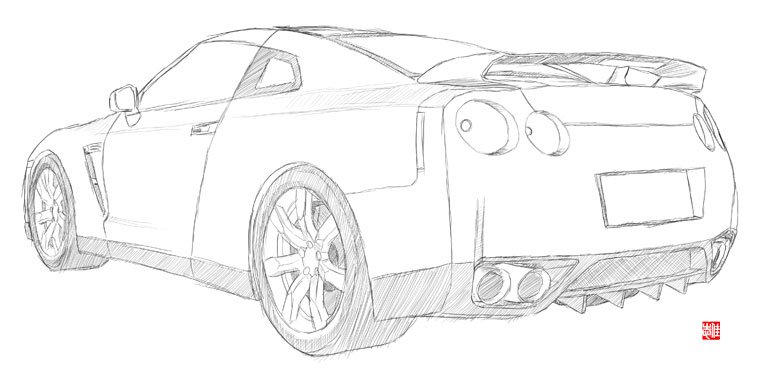 Nissan Skyline GTR 35 карандаш
