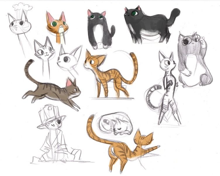 Коты скетчи