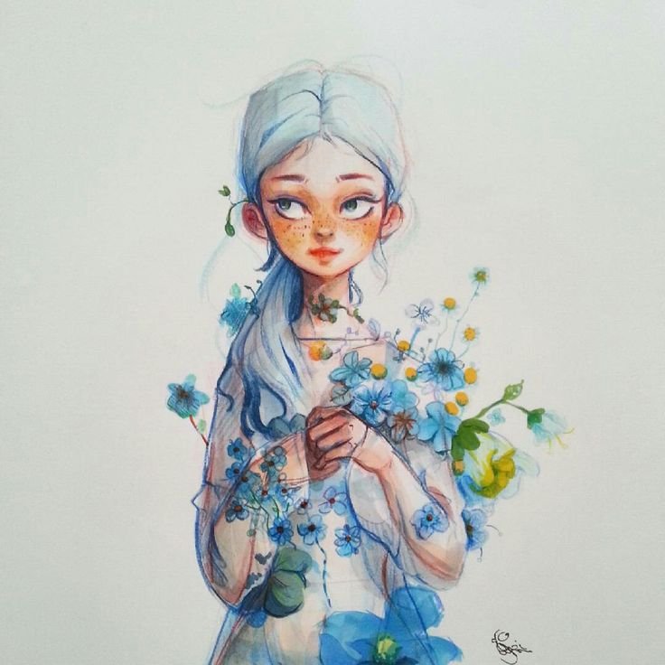 Рисунки акварелью персонажи