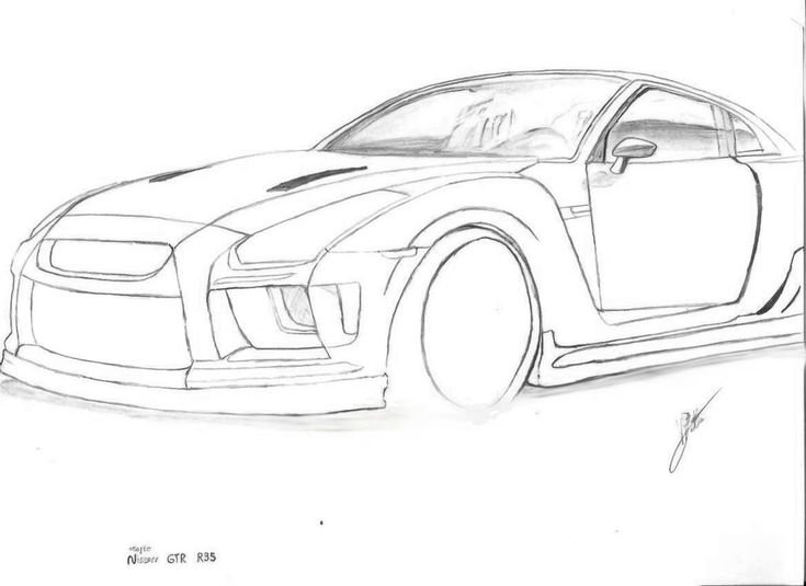 Раскраска Ниссан Скайлайн GTR r35