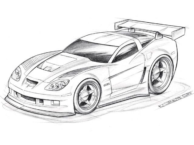 Chevrolet Corvette c6 нарисовать
