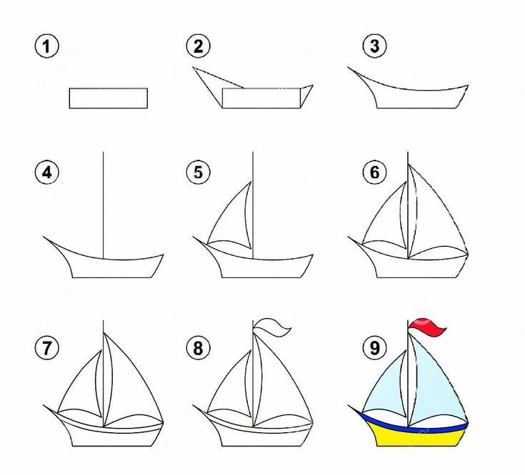 Аппликация парусник