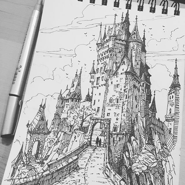 Скетч линером