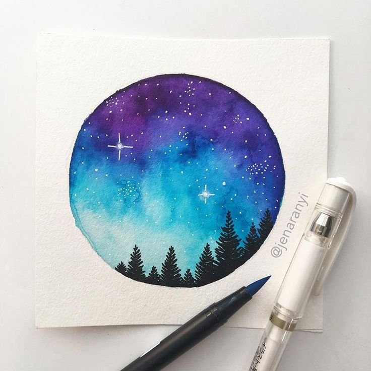 Космос рисунок фломастерами