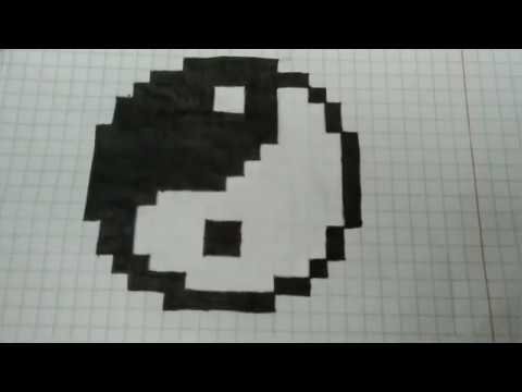Рисунки по клеточкам в тетради Инь Янь