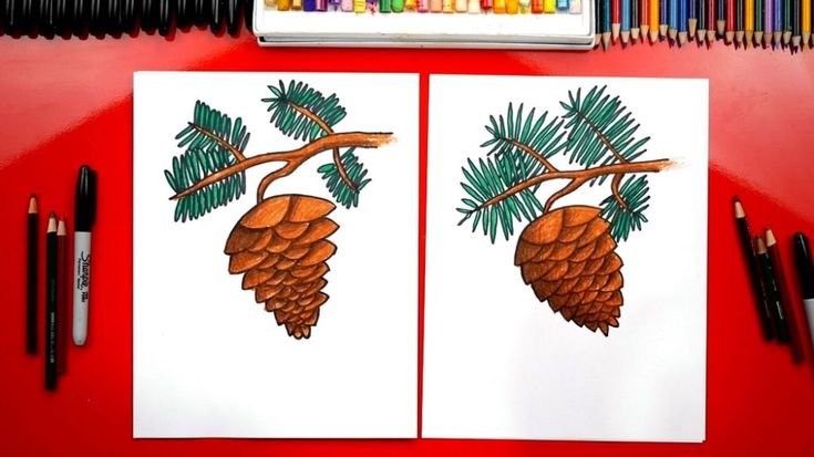 Аппликация из шишек для детей