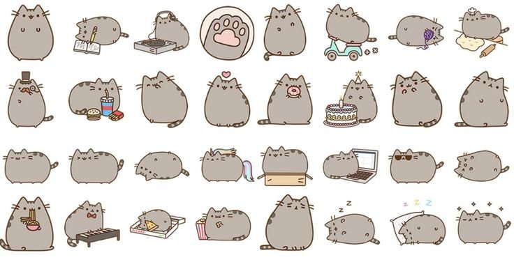 Наклейки котики Пушин