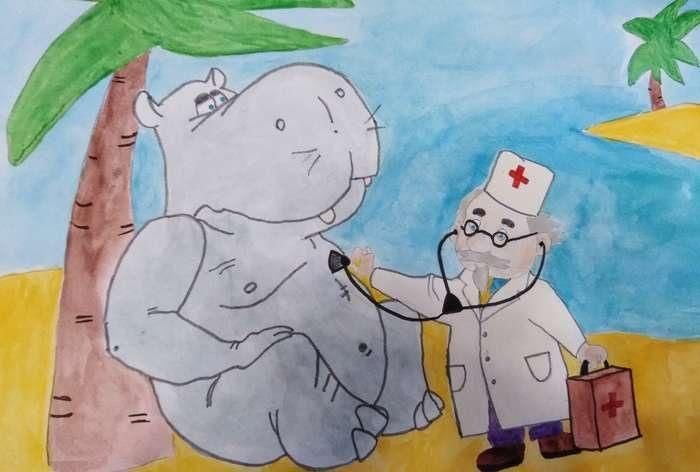 Чуковский Айболит нарисовать