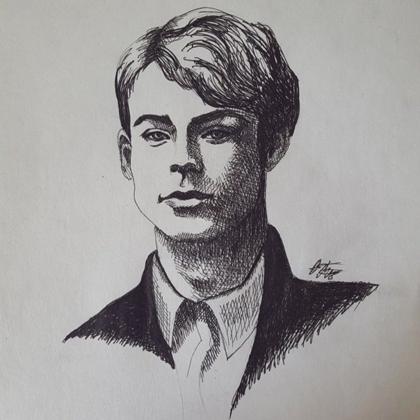 Сергей Есенин карандашом