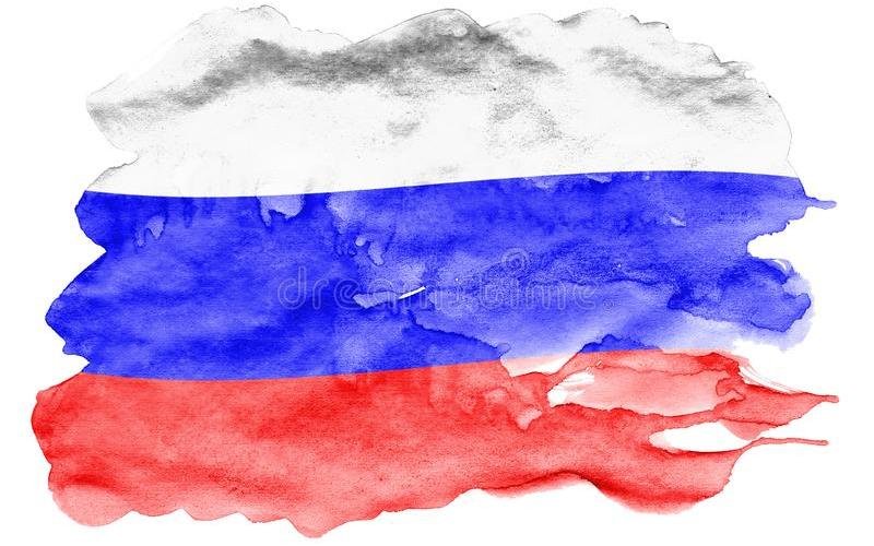 Флаг России акварель