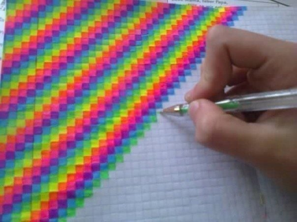 Рисование косички по клеткам