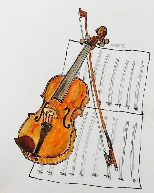 Скрипка рисунок