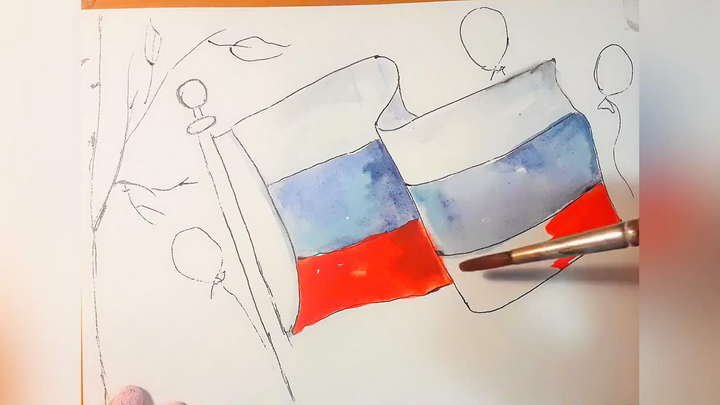 Рисование флаг России