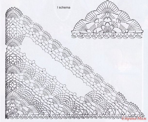 Шаль крючком схемы