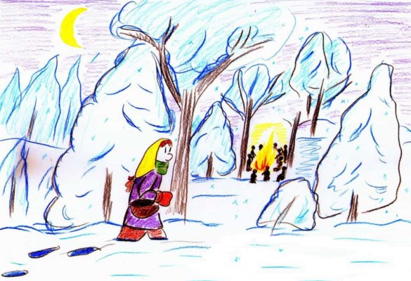 Рисунок к сказке двенадцать месяцев