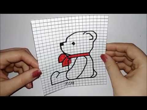 Рисунки по клеточкам мишка