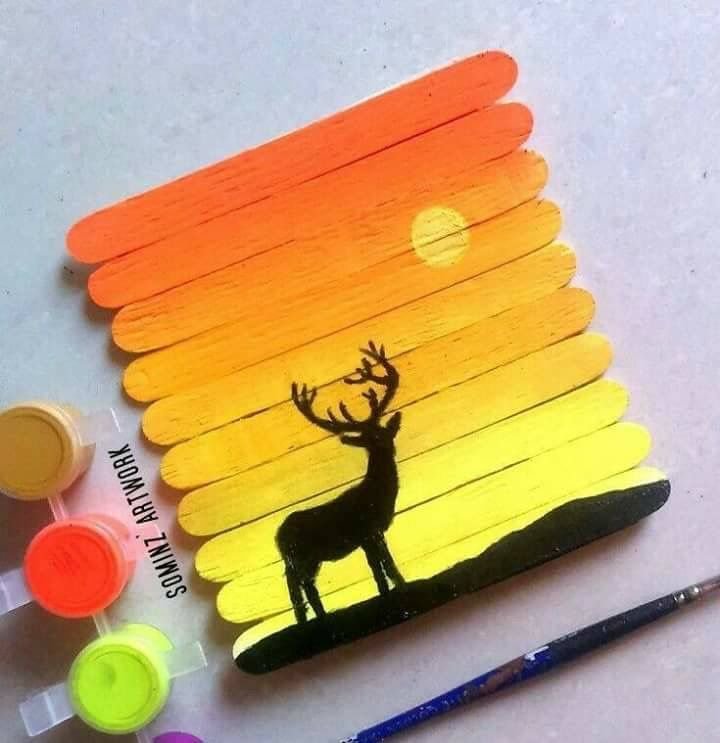 Рисование на деревянных палочках