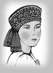 Женский головной убор рисунок