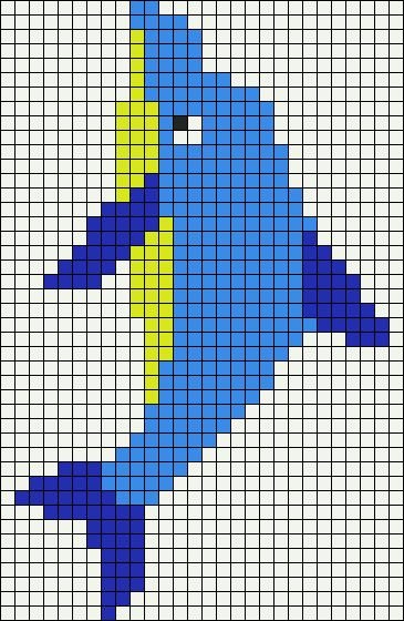 Рисунок дельфина по клеточкам
