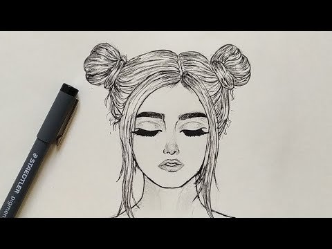 Рисунки для срисовки девушки