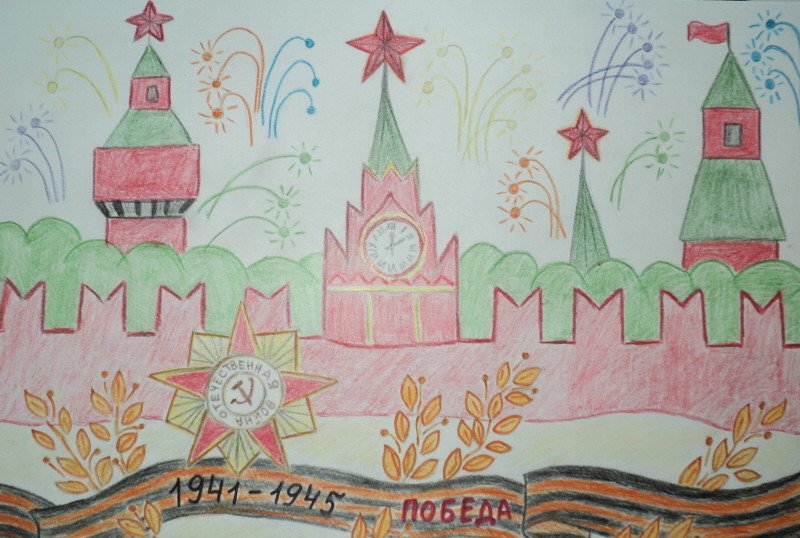 Рисунок на тему парад Победы