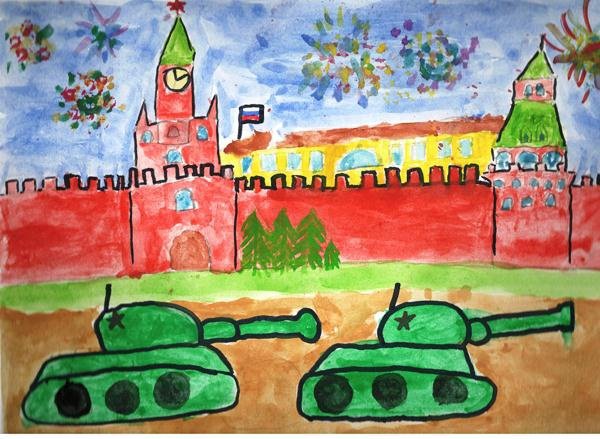 Парад 9 мая рисунок