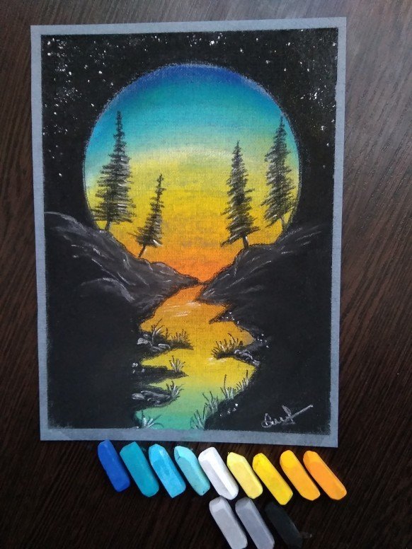 Рисование мелками на бумаге