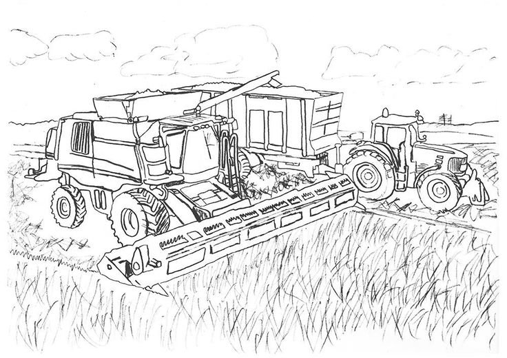 Комбайн John Deere раскраска