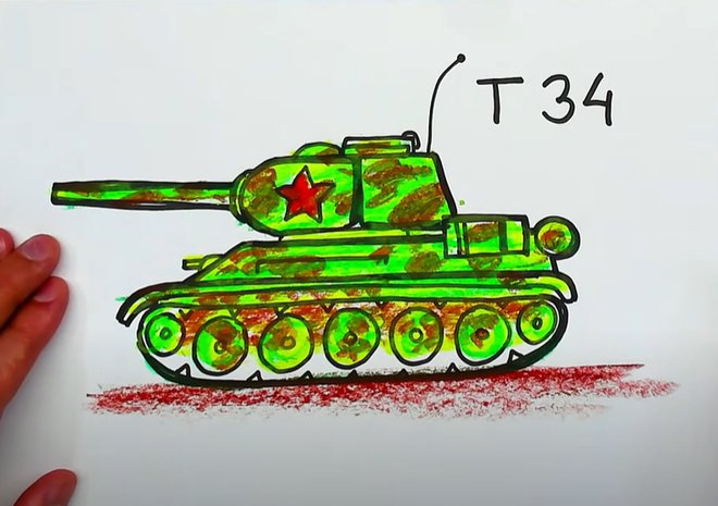 Рисунок танка для детей
