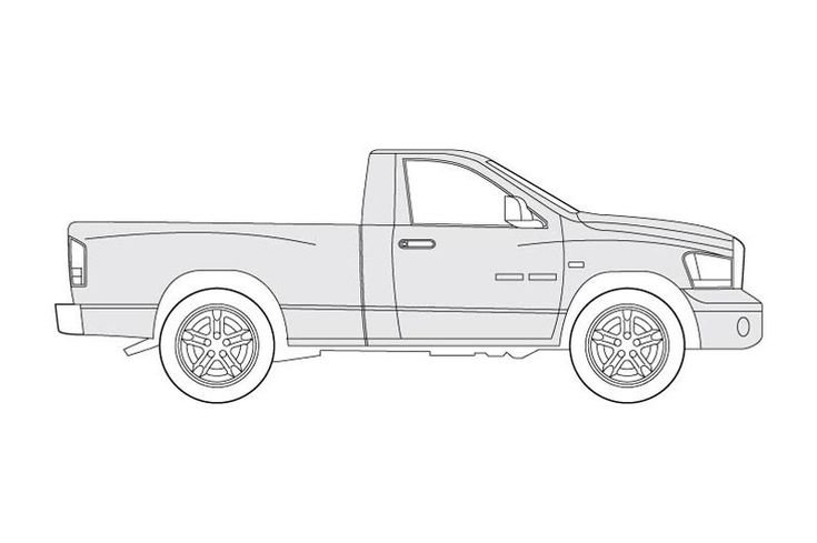 Dodge Ram сбоку рисунок