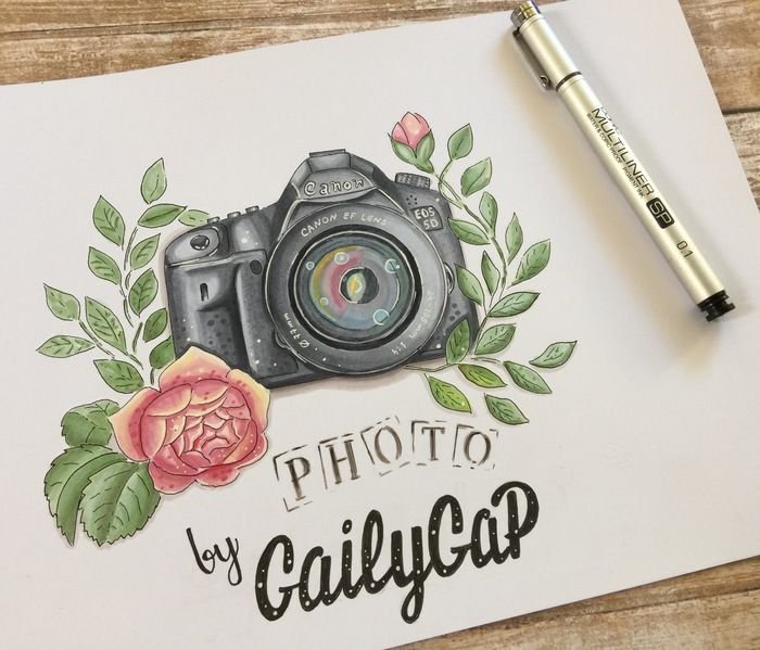 Фотоаппарат скетч маркерами