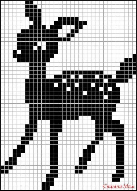 Рисунки по клеточкам черно белые