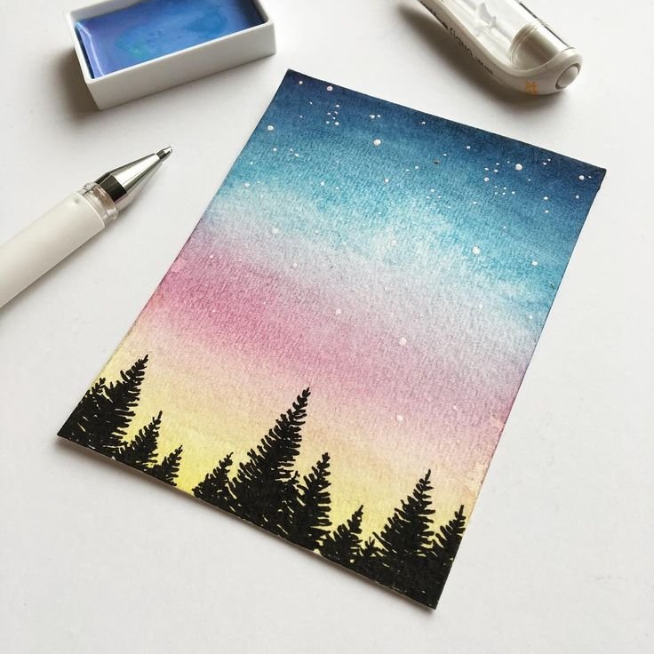 Идеи для рисунков акварелью легко