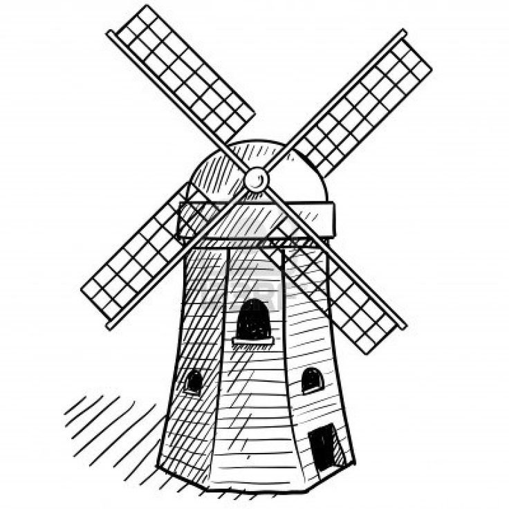 Мельница рисунок
