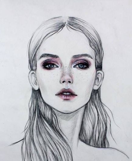 Лицо девушки рисунок