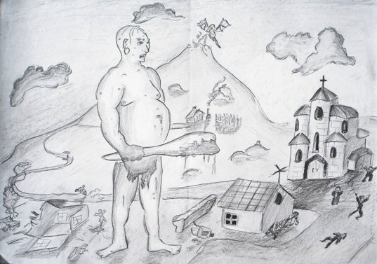Великан детский рисунок