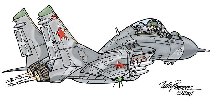 Самолёт миг-29 рисунок
