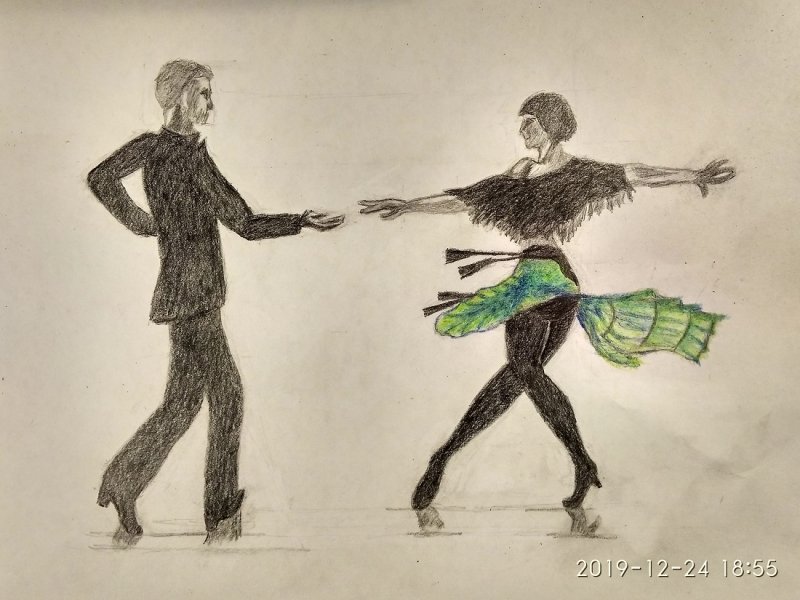 Рисунок для печати Танцующая пара лезгинка