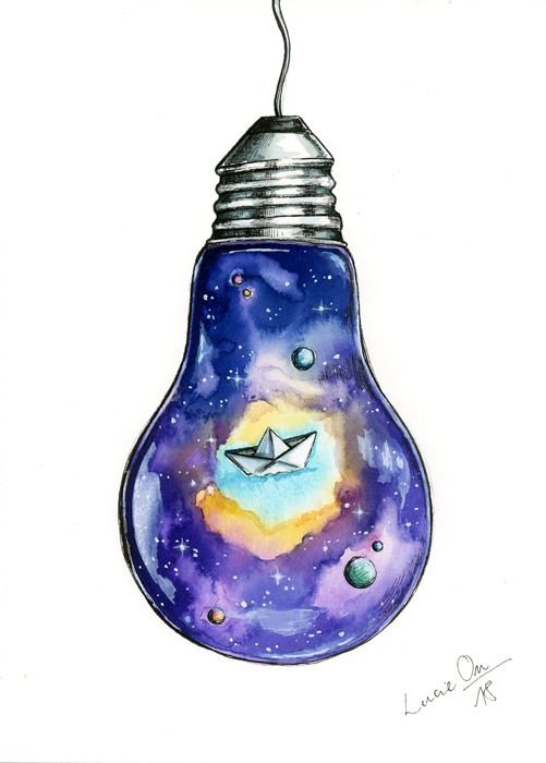 Лампочка идея рисунок