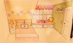 Комната девочки рисунок