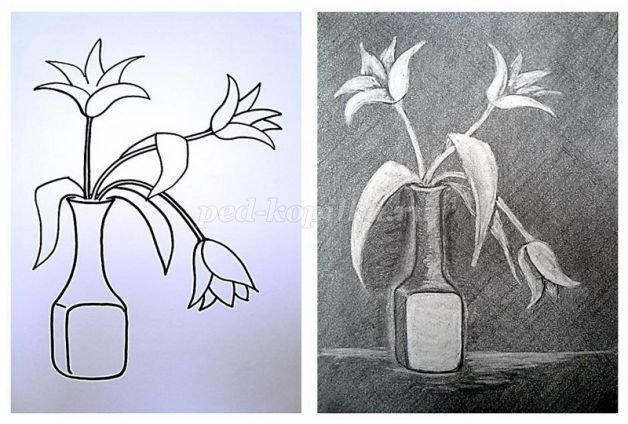 Рисование ластиком цветы