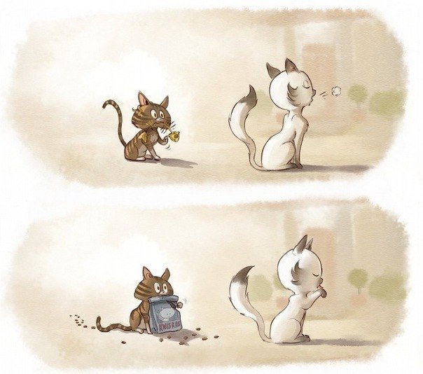 Котики любовь арт