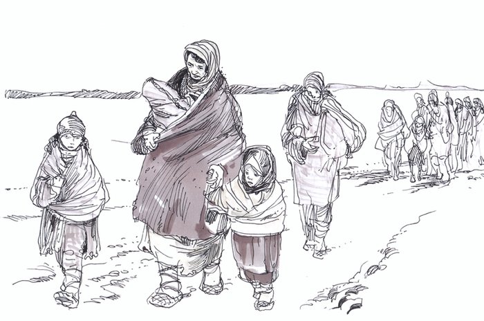 Беженцы рисунок