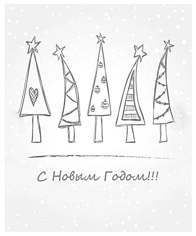 Новогодние рисунки для скетчбука простые