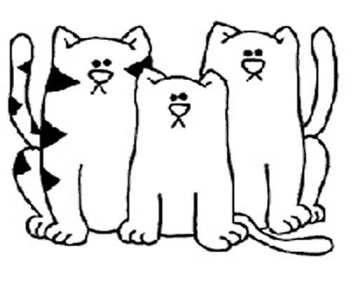 Трафарет кошки для рисования
