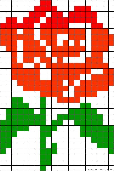 Рисунки по клеточкам цветы