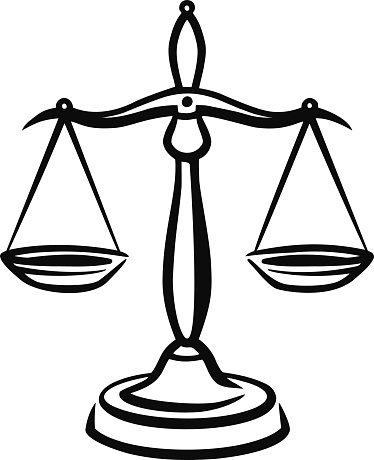 Трафарет весы правосудия