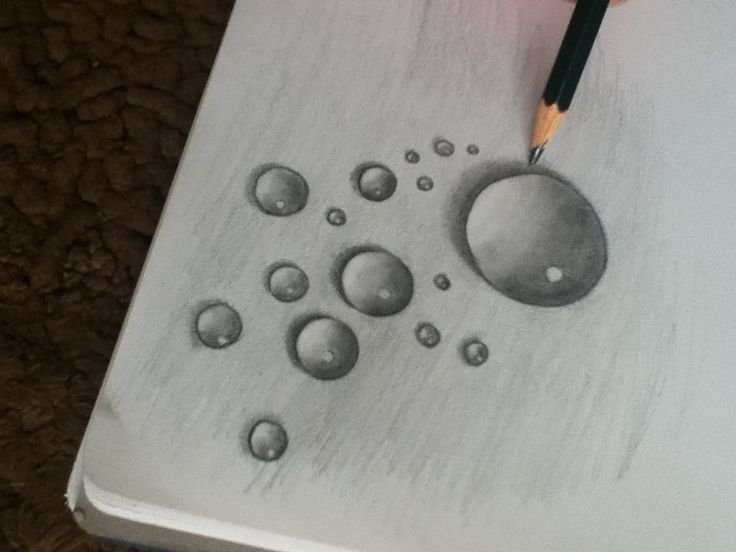 Капля воды карандашом