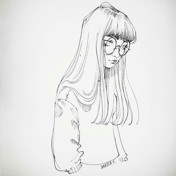 Рисунки для срисовки девушки